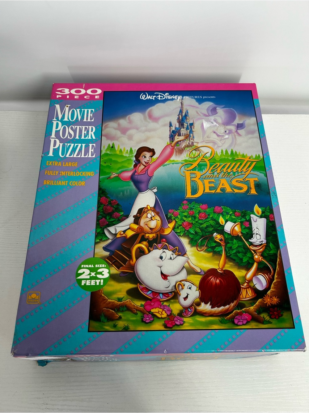 Vtg Walt Disney Beauty the Beast Movie Poster Puzzle 300 Pieces 24x36 COMPLETE